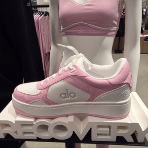 ALO Yoga Recovery Mode Women's Pink and White Sneakers Alo Shoes